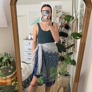 3/$15 Large paisley printed swim cover up wrap